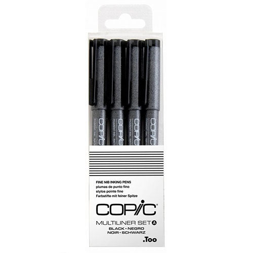 Copic Multiliner Black Ink Marker A Set – (0.03 0.05 0.1 0.3) Im Angebot