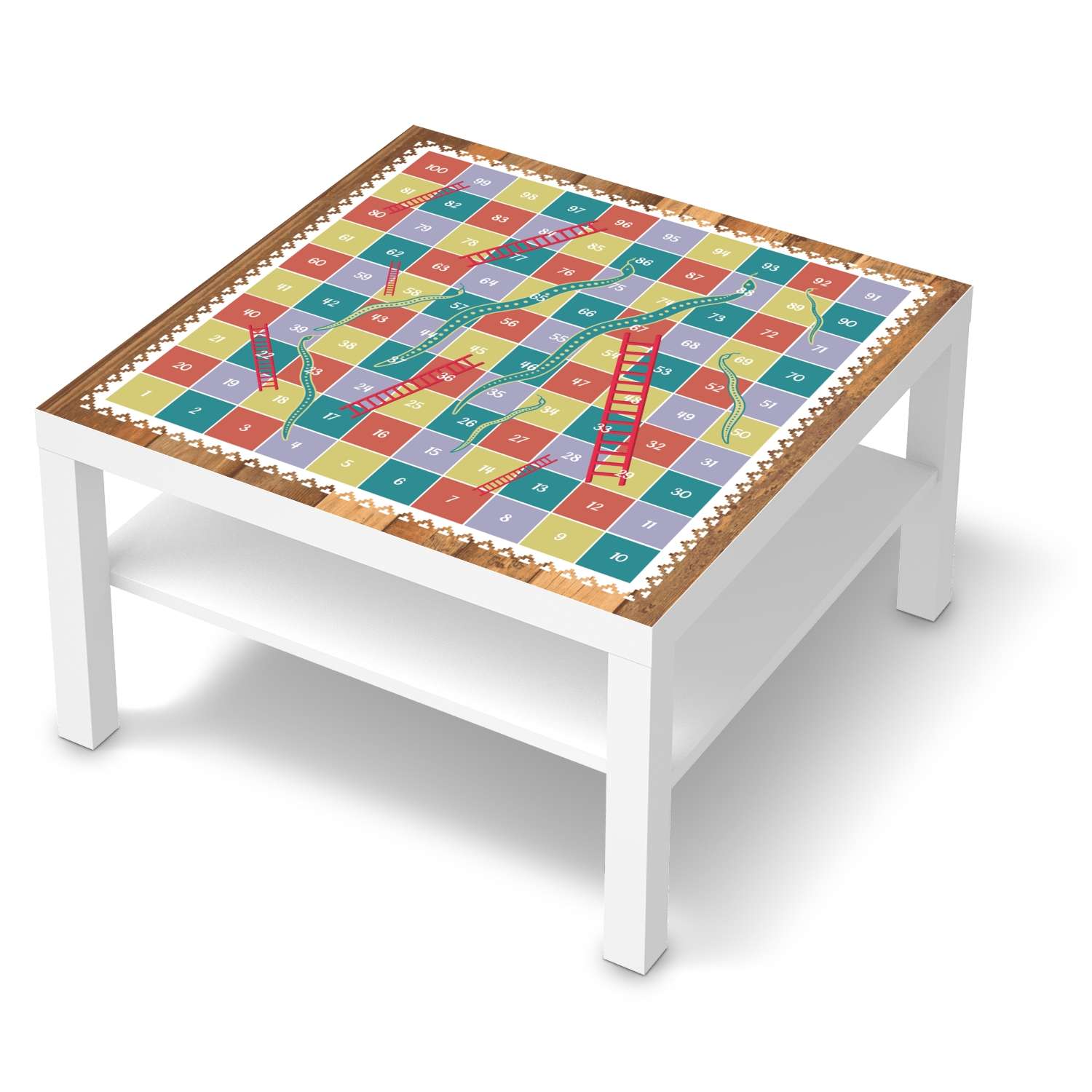 Selbstklebende Folie IKEA Lack Tisch 78×78 cm – Design: Spieltisch Leiternspiel Online-Schn?ppchen