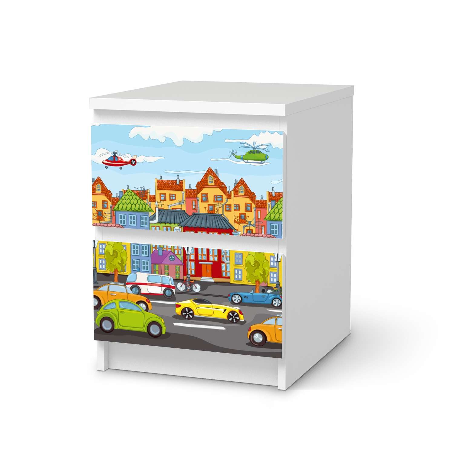 Möbelfolie IKEA Malm Kommode 2 Schubladen – Design: City Life Rabatt