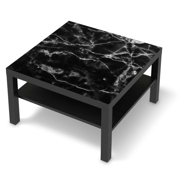 Selbstklebende Folie IKEA Lack Tisch 78x78 cm - Design: Marmor schwarz Mode – Bild 2