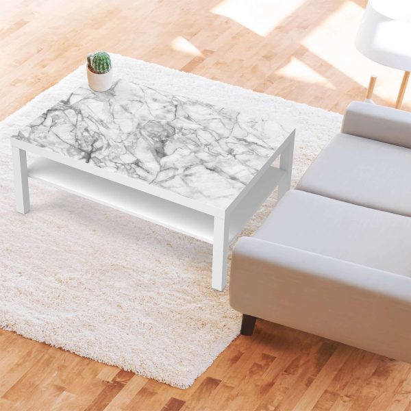 Klebefolie IKEA Lack Tisch 118x78 cm - Design: Marmor weiß Rabatt – Bild 3