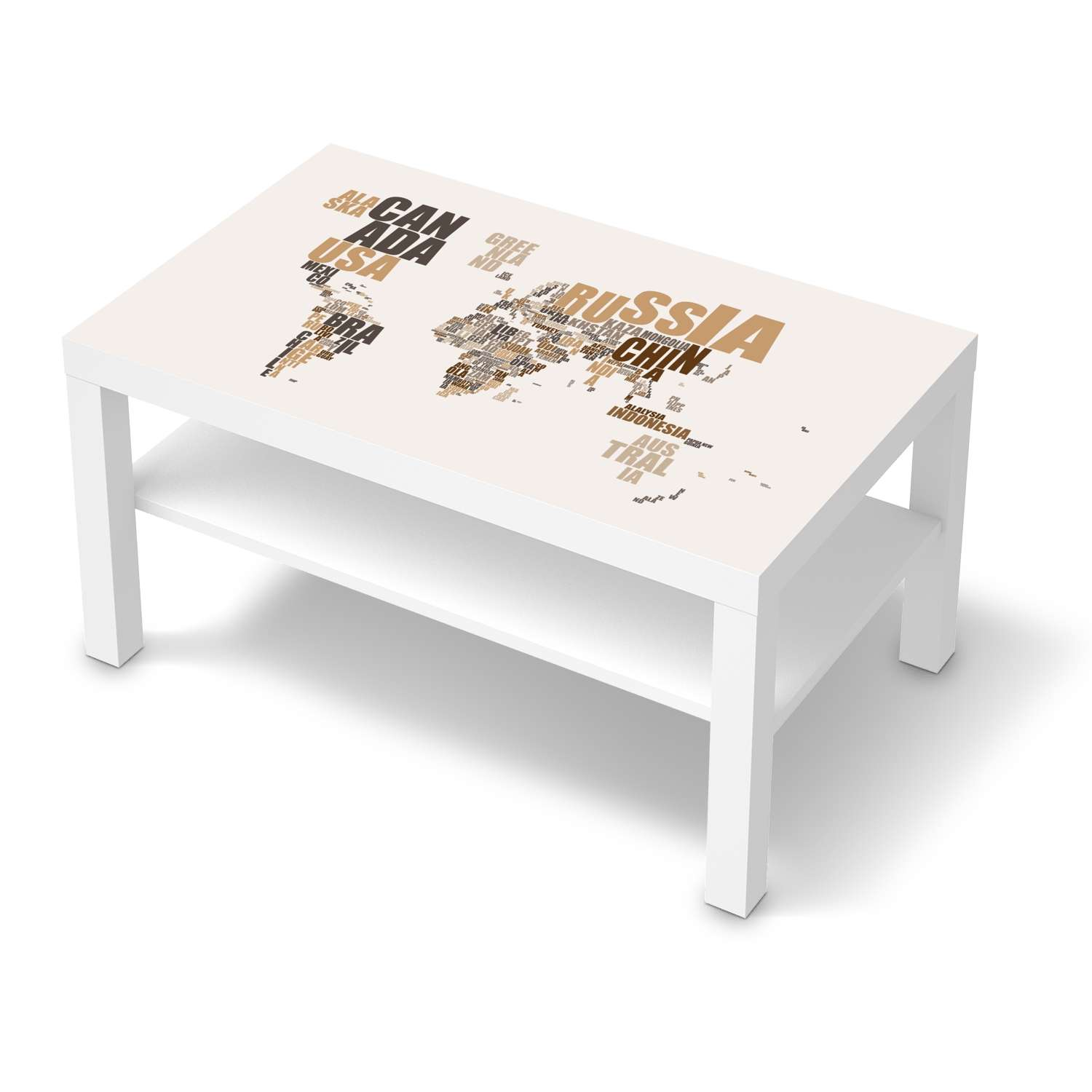 Möbelfolie IKEA Lack Tisch 90×55 cm – Design: World Map – Braun Angebot