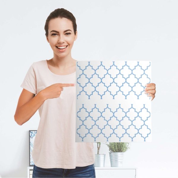 Möbelfolie IKEA Malm Kommode 2 Schubladen - Design: Retro Pattern - Blau Jetzt online – Bild 4