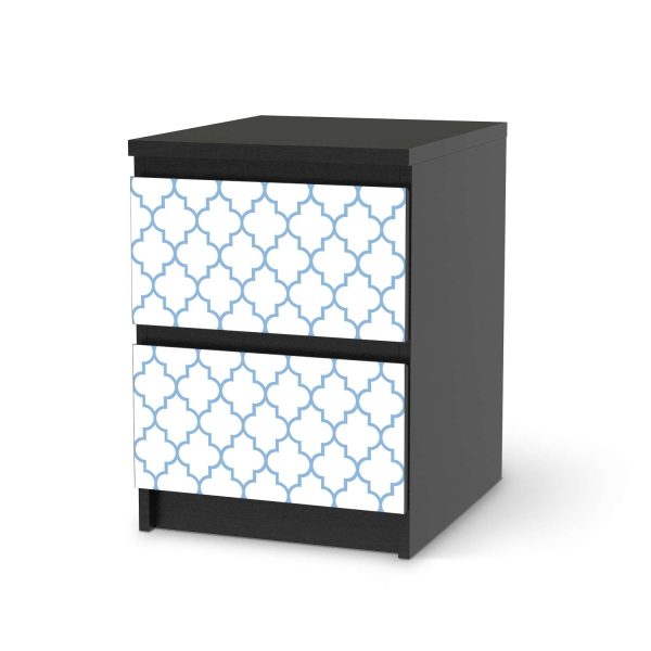 Möbelfolie IKEA Malm Kommode 2 Schubladen - Design: Retro Pattern - Blau Jetzt online – Bild 2